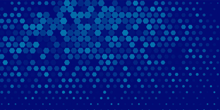 Abstract background with dotted hexagon pattern and gradient color transition.