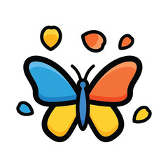 Colorful Cartoon Butterfly Illustration Design. © Link