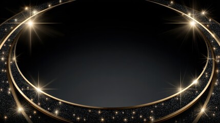 Obraz premium Elegant Gold Ring Platform with Sparkling Glimmering Lights