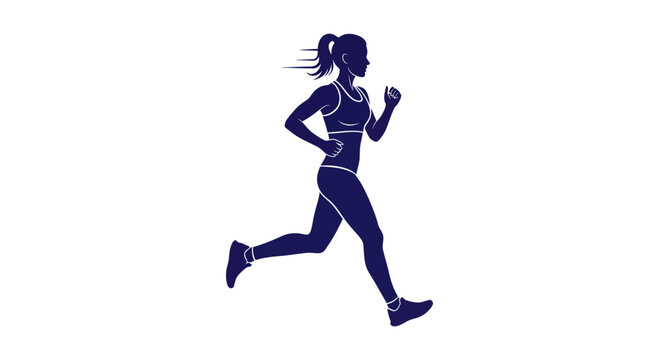 Woman Running Silhouette