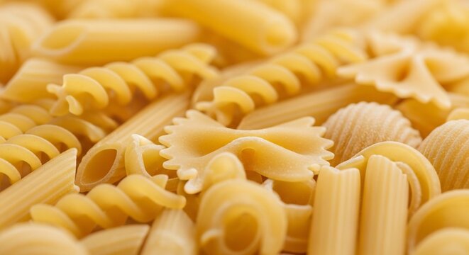 Pasta assortment close up