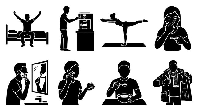 Collection of everyday life icons.