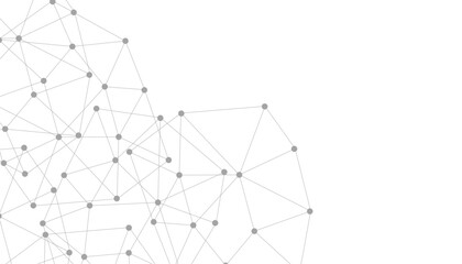 Abstract technology dot and line connection digital hi tech design concept background. Space for text. Vector illustration. Global network connection. Big data complex with compounds. © Rayhan