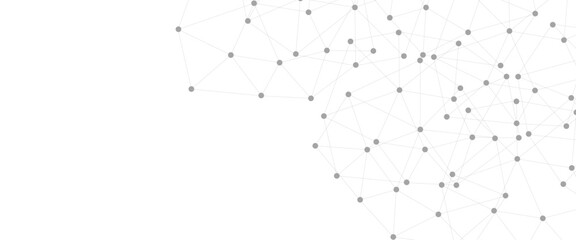 Abstract technology dot and line connection digital hi tech design concept background. Space for text. Vector illustration. Global network connection. Big data complex with compounds. © Rayhan