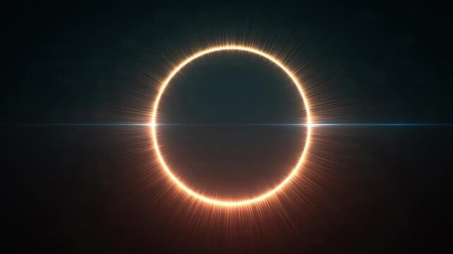 Glowing Golden Halo Light Effect Abstract Background Motion Loop