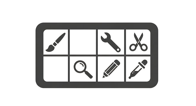 Graphic design and editing tools icon set isolated on white background