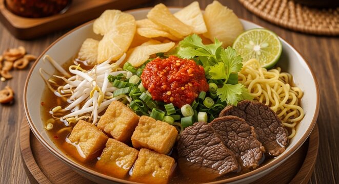 Asian cuisine soup bowl