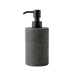 Obraz premium Dark grey stone liquid soap dispenser on transparent background