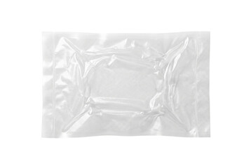 Obraz premium Transparent vacuum sealed plastic bag on transparent background