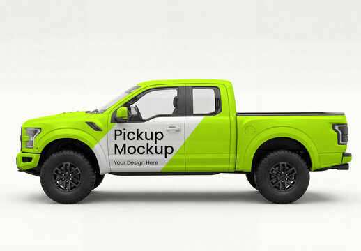 Pickup Truck Mockup Side View