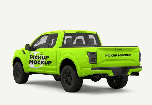 Green Pickup Branding Mockup
