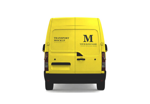 Rear View Cargo Van Mockup