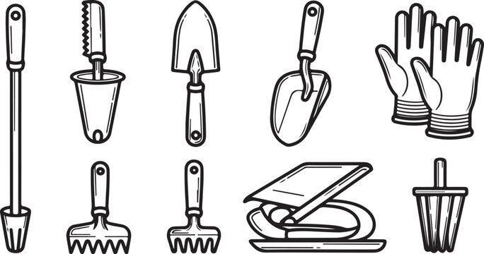 Set of black kitchen utensils and cooking tools icons vector illustration Vector