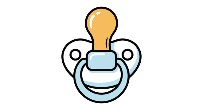 Cartoon pacifier icon isolated on white background for baby product design