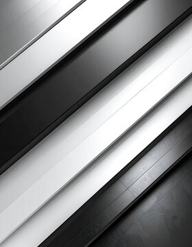 A modern abstract background featuring diagonal stripes in contrasting shades of black, white, and grey with varying textures.