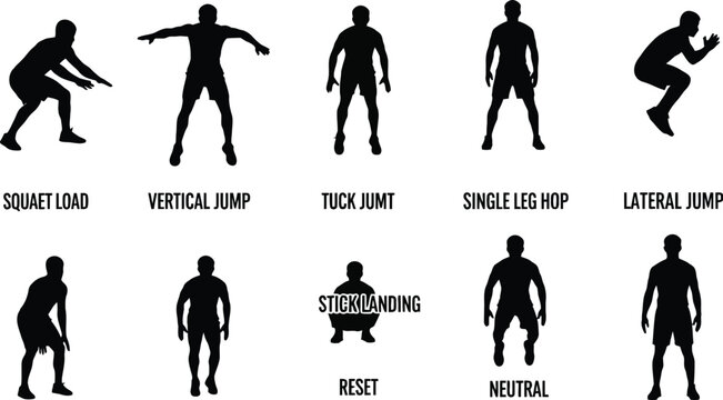 Athletic training exercises silhouette