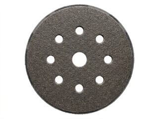 Obraz premium Grey sanding disc with eight circular holes abrasive disc round