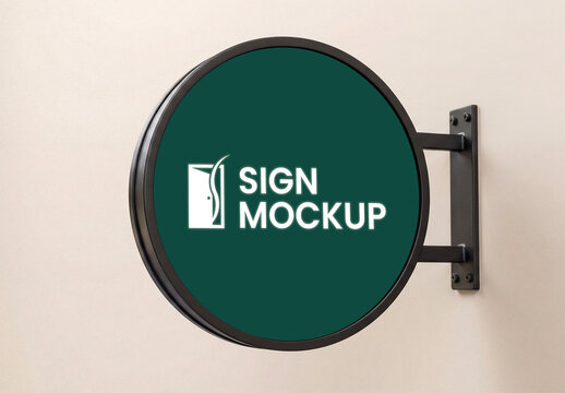 Wall Mounted Storefront Sign Mockup