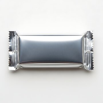 A single wrapped candy bar resting on a flat surface