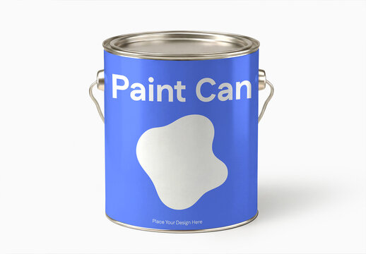 Metal Paint Bucket Mockup for Branding and Packaging