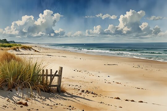 Beach scenes at the mouth of a delta