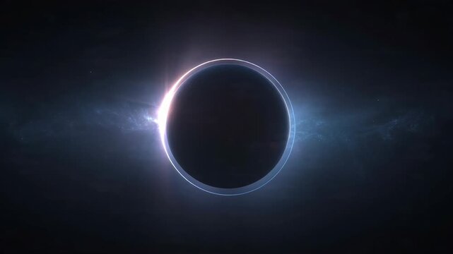 Solar Eclipse Cinematic Animation With Glowing Light Corona Effect
