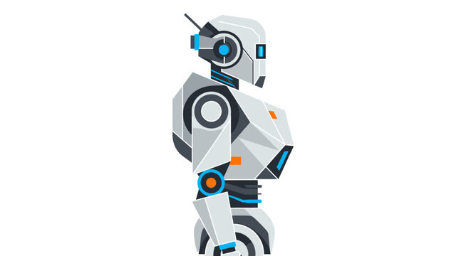 Modern robot illustration profile view digital art design technology concept