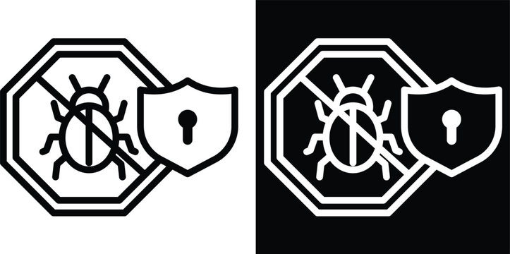 block Two-tone version in black and white background