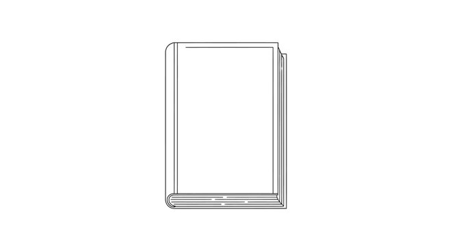 Outline illustration of a book isolated on white background for design