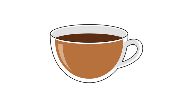Coffee cup illustration on white background design element for drinks