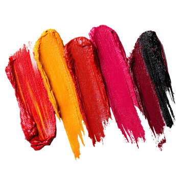 Set of Vibrant Cosmetic Lipstick Strokes for Professional Makeup Artists