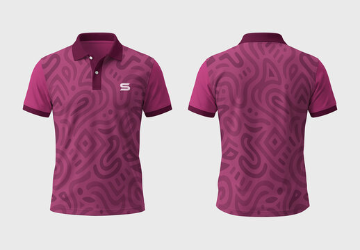 Modern Purple Polo T Shirt Design