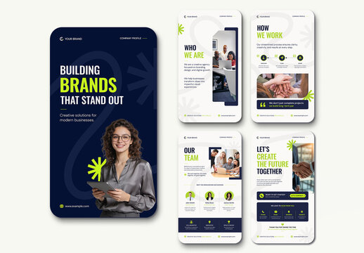 Modern Company Profile Social Media Story Bundle