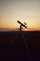 Fototapeta premium Amateur astronomy telescope for observing stars, planets, Milky Way, Moon and other celestial objects.