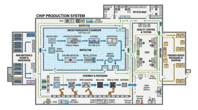 Complex technical diagram with flowcharts and schematics.