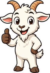 Obraz premium Cute Goat Mascot Cartoon Character Illustration