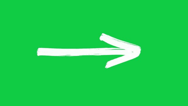 Animation arrow bold green stroke, hand-drawn direction symbol, creative and modern design, perfect for presentations and educational projects.