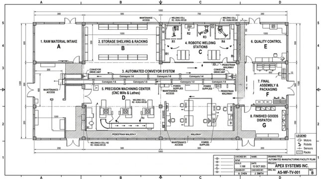Architectural blueprint of a building floor plan with detailed annotations.