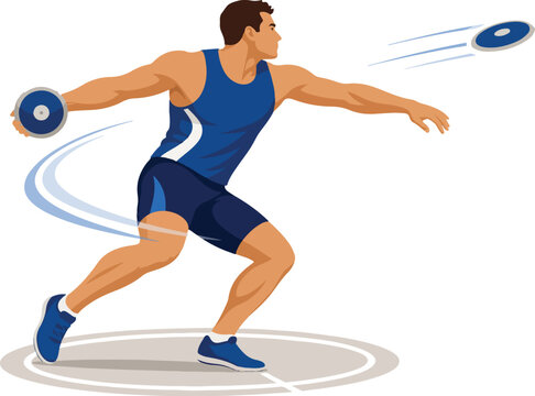 Male discus thrower in action athlete sport