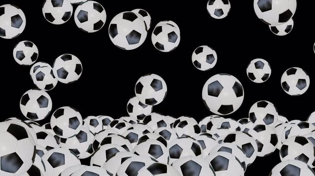 Rain ball and Bouncing Football soccer ball on transparent background