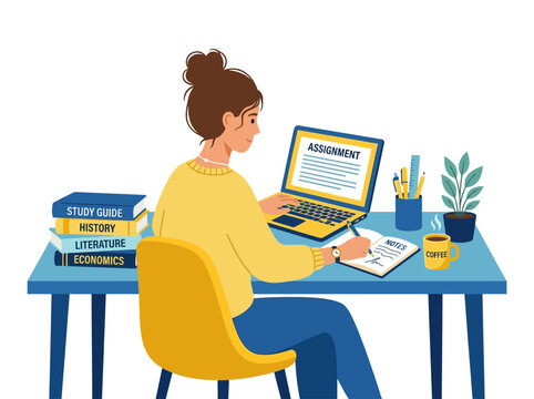 Woman Using Laptop Computer.