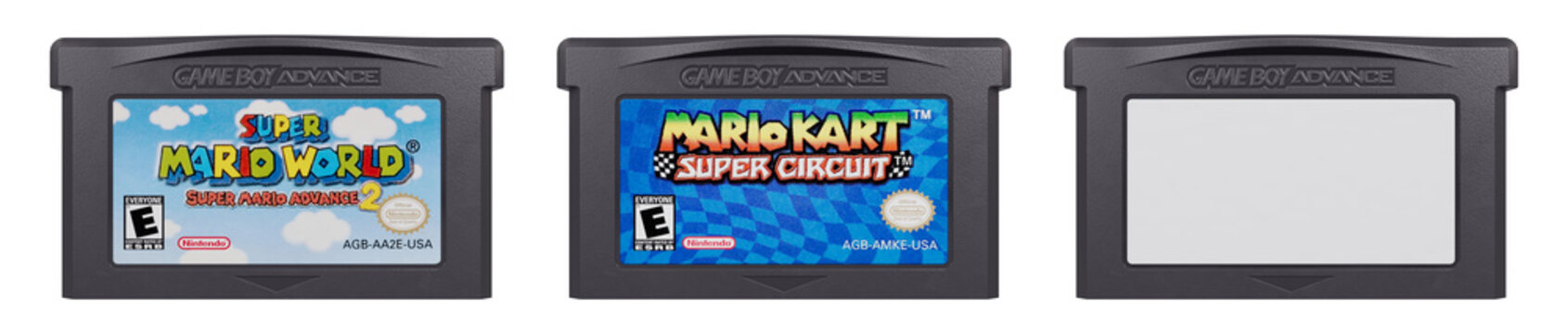 GameBoy Advance Retro game collection of Super Mario Games - GBA cartridge