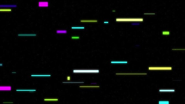 Dynamic futuristic data stream motion graphic with colorful digital information transfer and glitch effect
