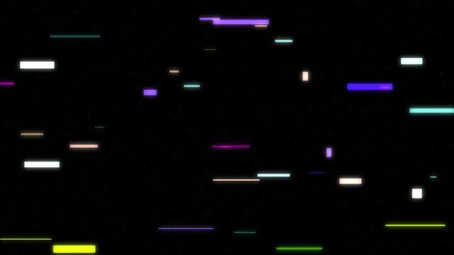 Modern abstract digital data glitch motion with colorful glowing lines and pixels for technology background