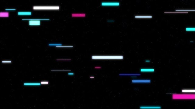 Modern digital animation featuring colorful abstract data streams and fast moving glitch lines