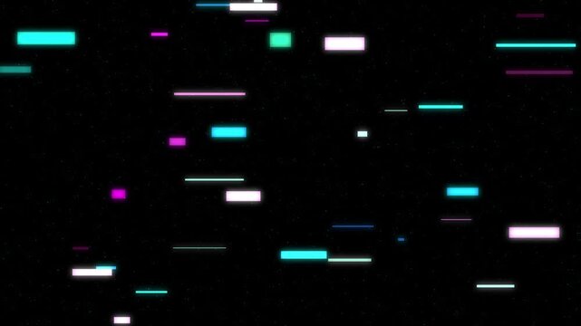 Futuristic tech background with abstract colorful digital data stream and glitching pixels