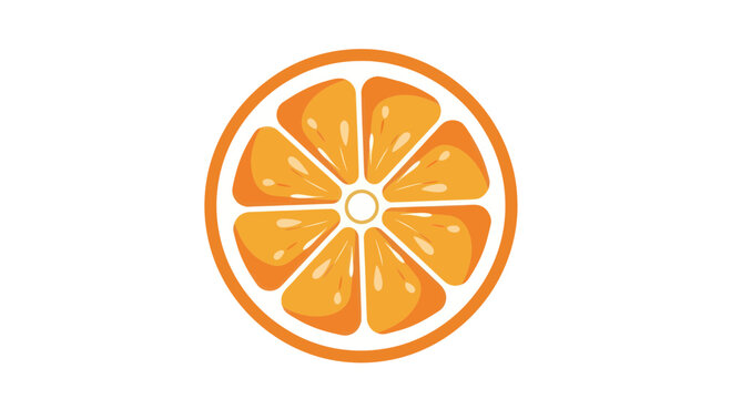 Fresh Orange Slice Icon, Citrus Fruit Graphic, Healthy Food Symbol