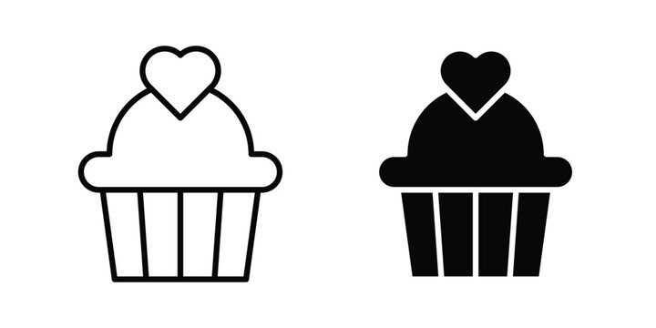 Cupcake icon on white background.