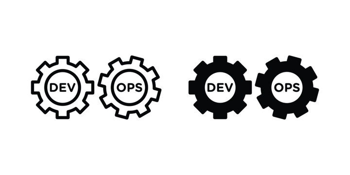 Dev ops icon on white background.