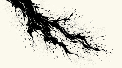 Obraz premium Abstract Ink Splash with Distressed Texture and Scattered Dots
